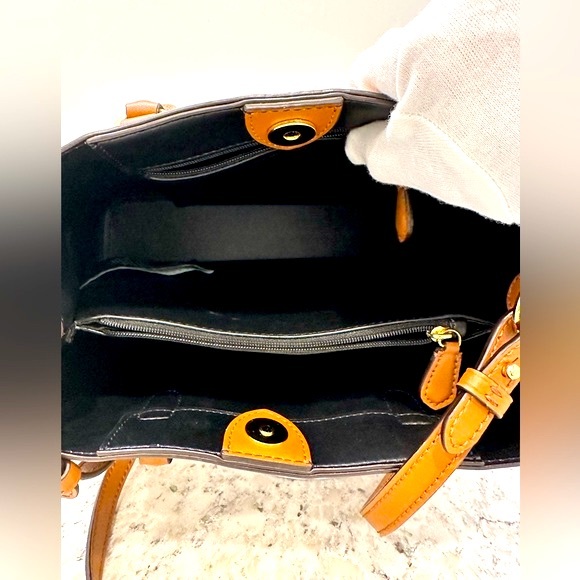 Ralph Lauren Perforated LRL Monogram Top Handled W Removable Long Shoulder Strap - Picture 8 of 14